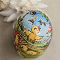 kylling-haengekoeje-hane-dekoreret-pap-paaskeaeg-gammelt-paaskepynt